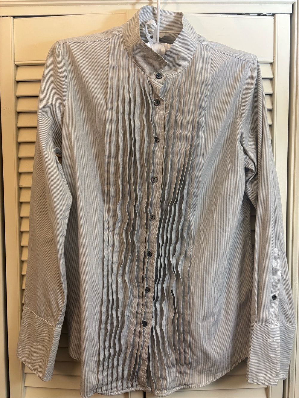 VINTAGE J. Crew Tuxedo Front Stripe Shirt